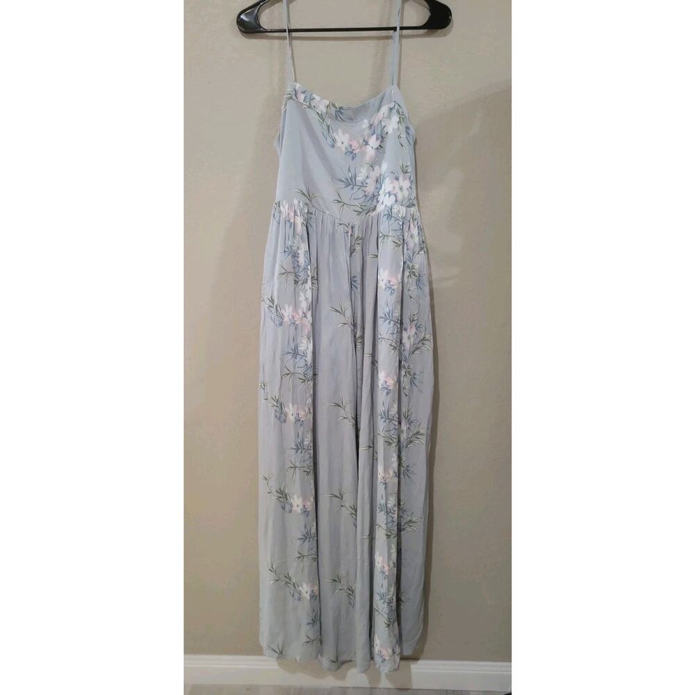 Hello Molly Wide Leg Jumpsuit Sun Dress Aldridge Sz M Dusty Blue Foral Fairycore - Picture 5 of 7